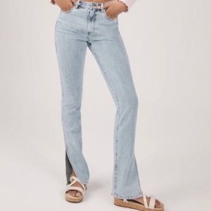 something navy Nina slit hem denim jeans